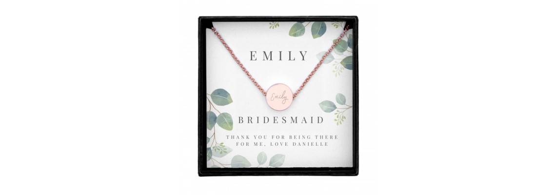 The Perfect Bridesmaid Gift: Personalised Botanical Sentiment Rose Gold Necklace