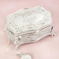 Personalised Swirls & Hearts Small Antique Trinket Box
