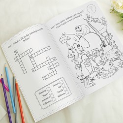 Personalised Blue A4 Wedding Activity & Colouring Book