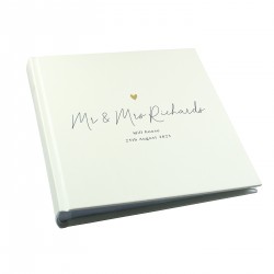 Personalised Gold Heart Couples Square Photo Album