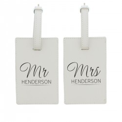 Personalised Couples Classic Cream Luggage Tags