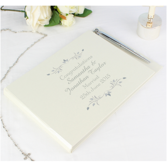 Personalised Sentiments Hardback Guest Book & Pen