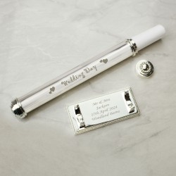Personalised Wedding Day Silver Plated Wedding Certificate Holder