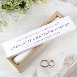 Personalised Wedding Wooden Wedding Certificate Holder