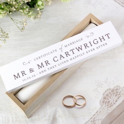 Personalised Wedding Wooden Wedding Certificate Holder