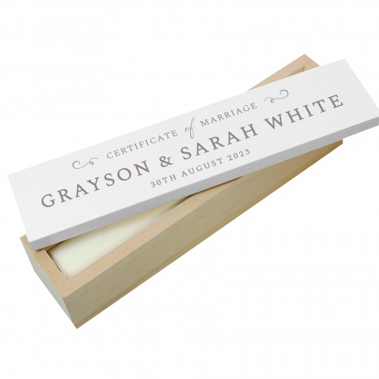 Personalised Wedding Wooden Wedding Certificate Holder