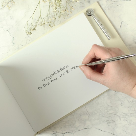 Personalised Floral Watercolour Hardback Guest Book & Pen