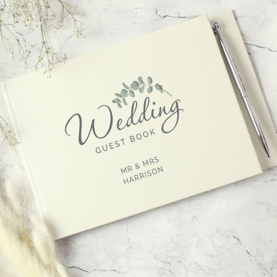 Personalised Botanical Wedding Guest Book & Pen