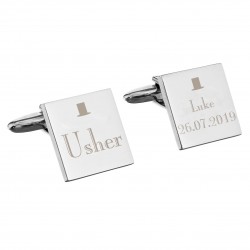 Personalised Decorative Wedding Usher Square Cufflinks