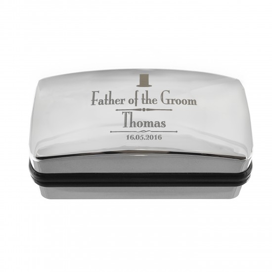 Personalised Decorative Wedding father of the Groom Cufflink Box