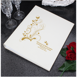 Personalised Gold Butterfly Swirl Traditional Photo Album